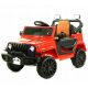  JEEP FUORISTRADA CON BATTERIA 4X4 IN PELLE LED USB SOUND + TELECOMANDO ROSSO