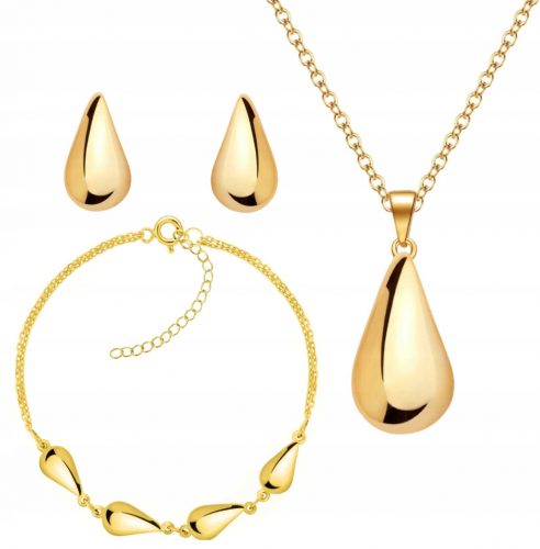  SET DI GIOIELLI IN ORO LACRIME IN ARGENTO 925 PLACCATO ORO