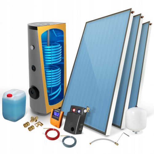  Set solare STANDARD, collettore solare 3 x 2,5 con serbatoio da 400 l