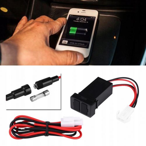  Caricabatteria da auto 12V-24V 2.1A con presa JX doppia porta USB