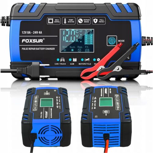  RADDRIZZATORE AUTOMATICO A BATTERIA PER AUTO CON FUNZIONE RIPARAZIONE 12V 24V