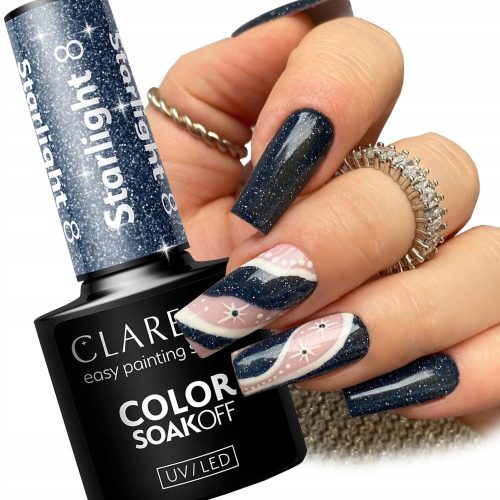  8 SMALTO IBRIDO GLITTER FLASH BLU NAVY 5 g