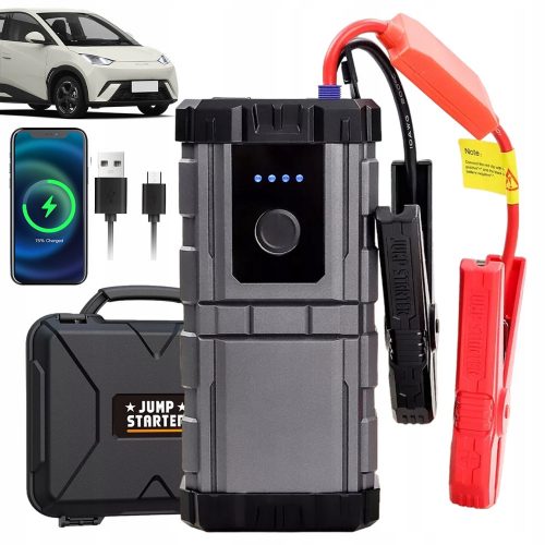  POWER BANK AVVIATORE DI SALTO BOOSTER CON TORCIA LED 12V 6000MAH NERO