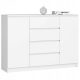  Cassettiera Akord K140 2D 4SZ 138 x 40 x 99 cm bianco opaco