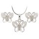  ASTA Argento. Collana e orecchini BUTTERFLY, catena