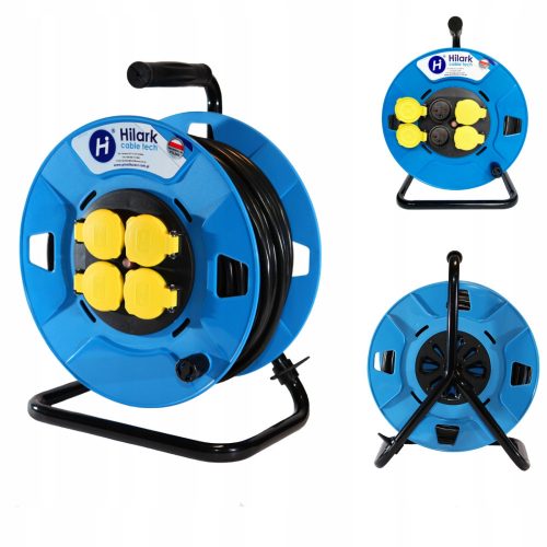 Cavo prolunga Hilark Reel da 50 m, 4 prese, blu