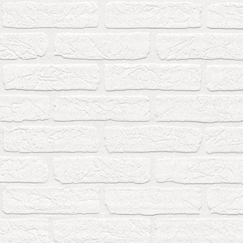 CARTA DA PARATI PS 9136-30 Muro in pietra BIANCO PURO MATTONE 3D