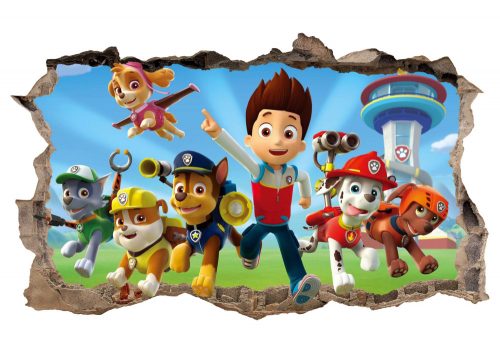 Adesivo da parete Paw Patrol 47x77 cm, multicolore