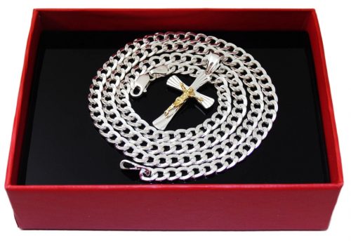  Catena SilverZone con croce, 50 cm, argento