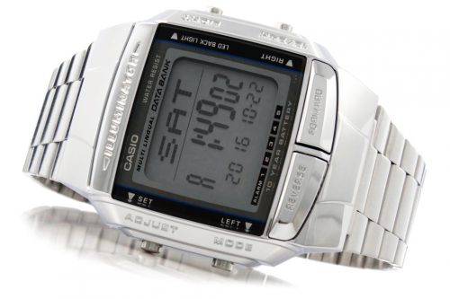  Orologio da uomo CASIO DB-360-1ADF digitale con bracciale in metallo argentato