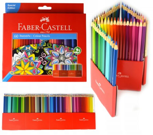  Matite colorate Faber-Castell 60 pz. + Penna nera tradizionale Faber-Castell