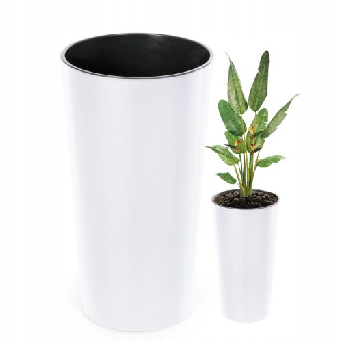  Vaso da fiori Lamela 30 cm x 30 x 57 cm diametro 30 cm plastica bianca