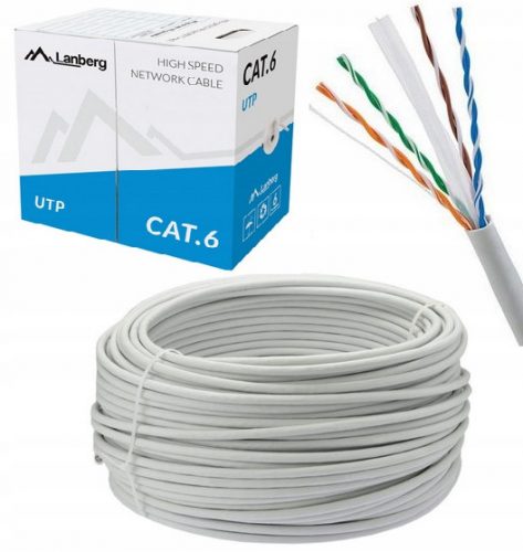  CAVO DI RETE UTP CAT 6 CAT 50 m TWISTED PAIR Cavo internet LAN Lanberg