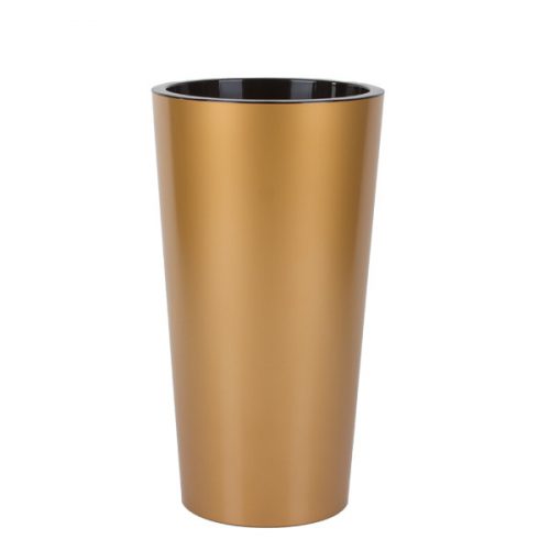  Euro3plast vaso da fiori 33 cm x 33 x 61 cm diametro 33 cm plastica tonalità giallo e oro