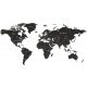  Adesivo da parete Sheridan World Map 100 x 200 cm nero