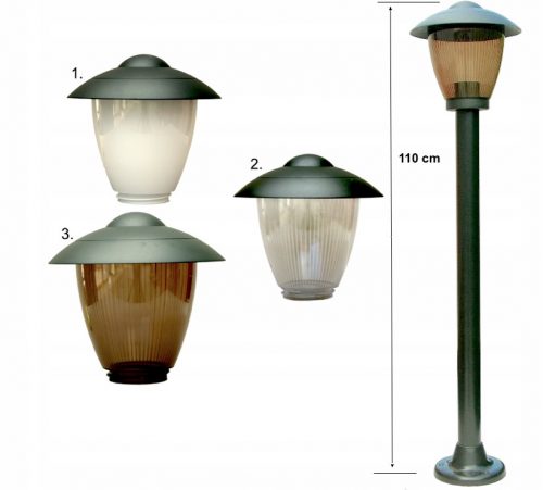  Palo luminoso tondo Lampade da giardino E27 110 cm