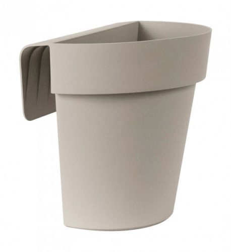  Vaso da fiori Euro3plast 25 cm x 20 x 23 cm in plastica, sfumature di marrone e beige, sfumature di grigio e argento