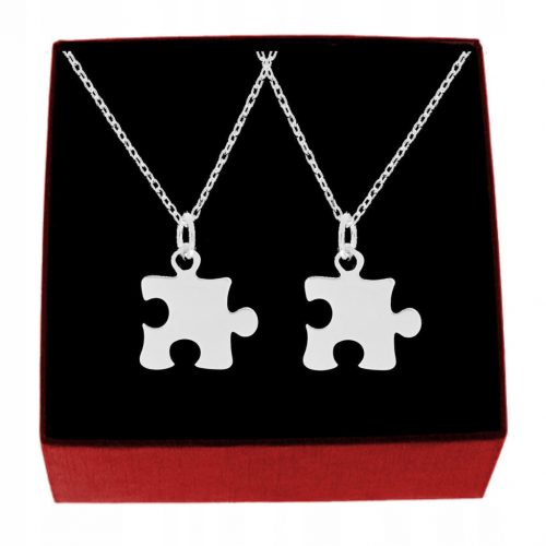  COLLANA DELL'AMICIZIA PUZZEL ARGENTO 925 SET DA 2