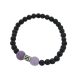  Bracciale uomo pietre ametista lava vol. argento