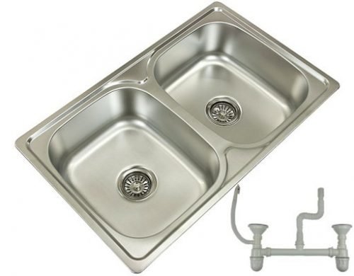 Lavello azzurro a due vasche - lavello esclusivo, acciaio inox