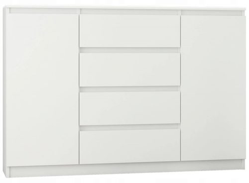  Cassettiera moderna Mobene 140 x 40 x 98 cm bianco opaco