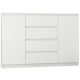  Cassettiera moderna Mobene 140 x 40 x 98 cm bianco opaco