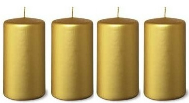  Candele decorative ORO, 4 pezzi, Comunione