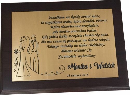  Diploma di ringraziamento TESTIMONIANZA DI MATRIMONIO inciso