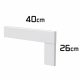 Listello zoccolo per scale bianco con sormonto 60x15mm 40x26cm MDF verniciato