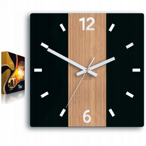  Orologio da parete ModernClock bianco, nero, sfumature di marrone, 30 cm