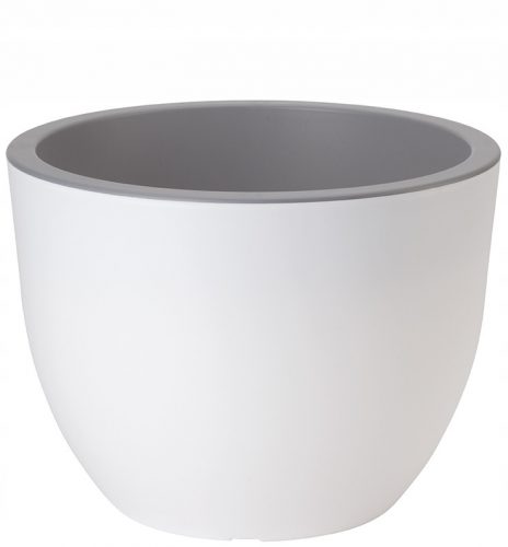  Vaso da fiori Form-Plastic 39,5 cm x 39,5 x 29,5 cm diametro 39,5 cm plastica bianca, sfumature di grigio e argento