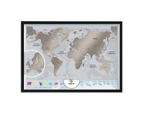  Cornice per mappa da grattare Nera in legno B2 50x70cm