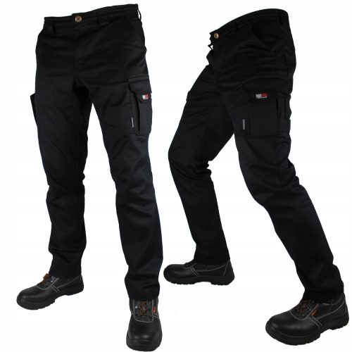 Pantaloni lunghi da lavoro Duduwork, elasticizzati, colore nero, taglia 44