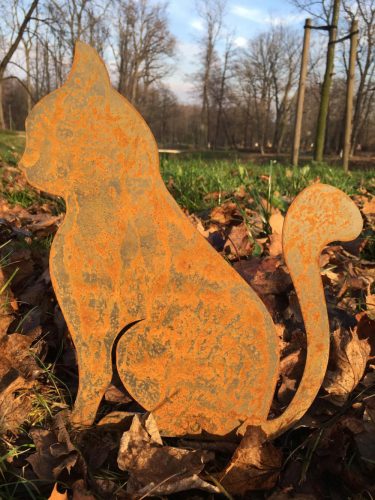  Decorazione da giardino per gatti Lamiera industriale in corten ruggine