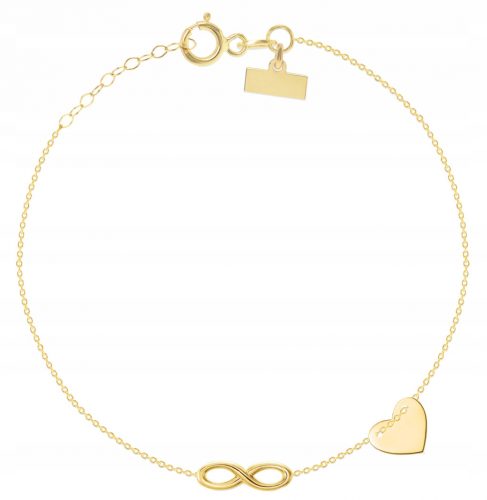  BRACCIALE AMORE CUORE INFINITO IN ORO 333