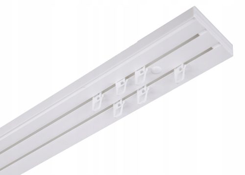 Binario da soffitto in PVC, doppio binario, bastone per tende, 440 cm