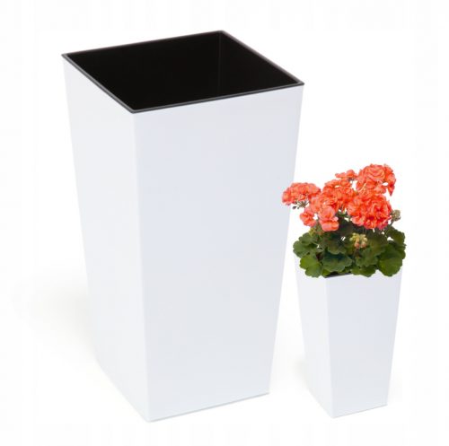  Vaso da fiori Lamela 30 cm x 30 x 57 cm diametro 30 cm plastica bianca