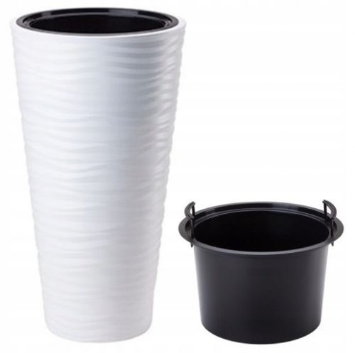  Vaso da fiori Form-Plastic 30 cm x 30 x 56,5 cm diametro 30 cm plastica bianca