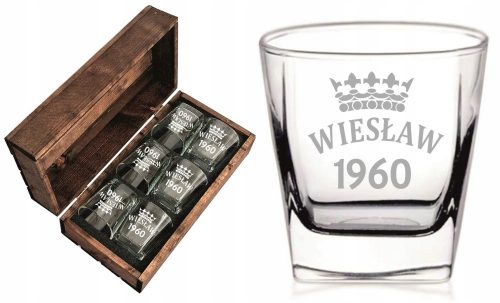 Bicchiere da whisky con incisione, confezione regalo da 6 pz