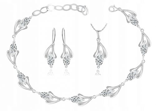  SET DI GIOIELLI IN ARGENTO A STRAPPO CON ZIRCONI pr925