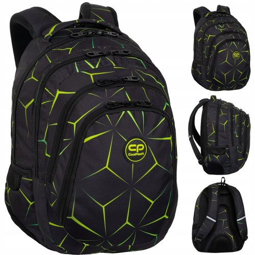  Zaino scolastico multiscomparto CoolPack, nero, Sfumature di verde, multicolore, 28 anni