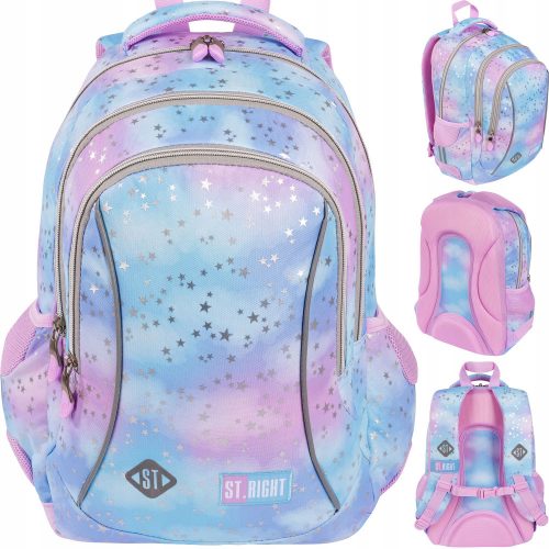  Zaino scuola multiscomparto ST.RIGHT Sfumature di blu, Sfumature di rosa, Multicolor 20 l