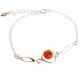  BRACCIALE CELEBRITY con cuore AMBRA-ARGENTO