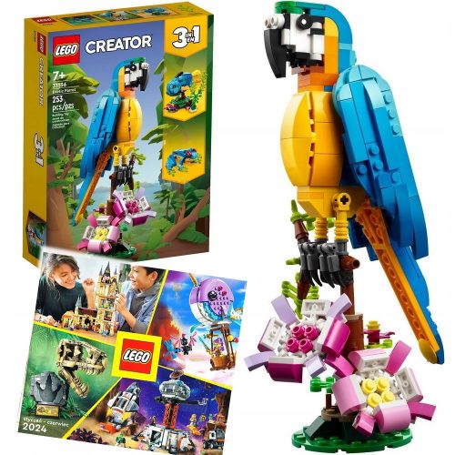  LEGO Creator 3 in 1 31136 Pappagallo Esotico 3in1 + CATALOGO LEGO 2024 NOVITÀ