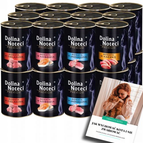  DOLINA NOTECI PREMIUM KOT WET mix di sapori alimentari 24 x 400g + EBOOK KOT