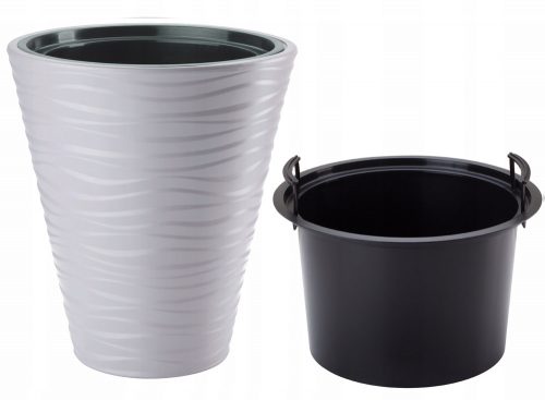 Vaso da giardino - Vaso da fiori Form-Plastic 29,5 cm x 29,5 x 33,5 cm diametro 29,5 cm plastica bianca