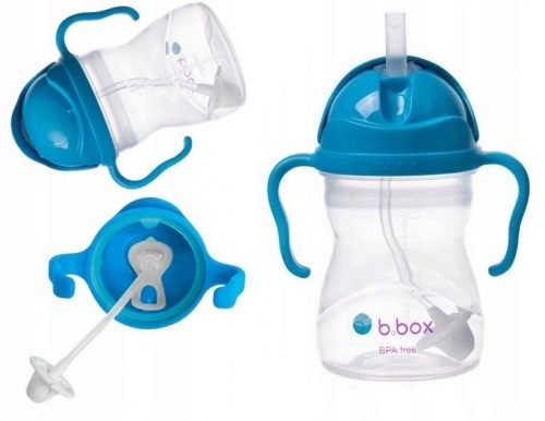 Bottiglia B.Box con cannuccia, 240 ml, blu cobalto