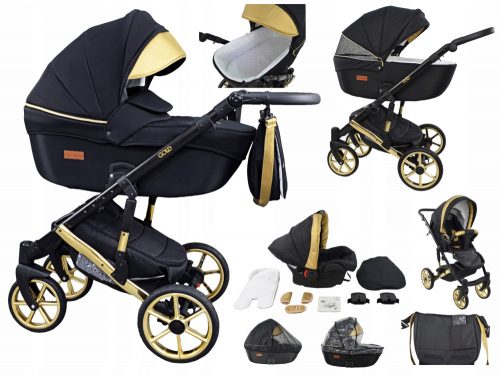  Passeggino Babe boss Uczio Gold 3in1, nero e oro