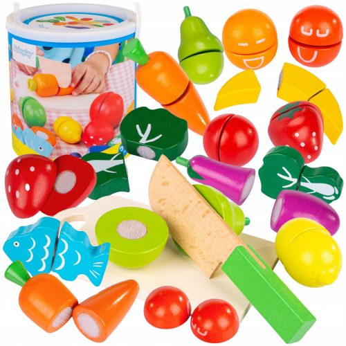  Kinderplay frutta e verdura in legno da tagliare con velcro