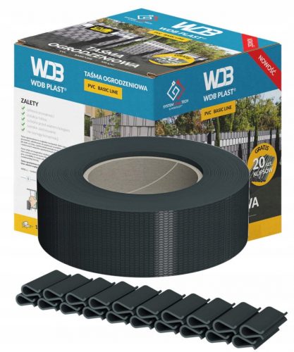 Nastro per recinzione WDB Plast Basic Line 47,5 mm x 35 m antracite